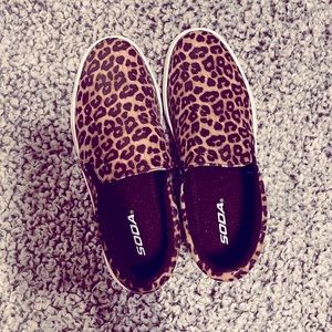 Soda leopard slip ons